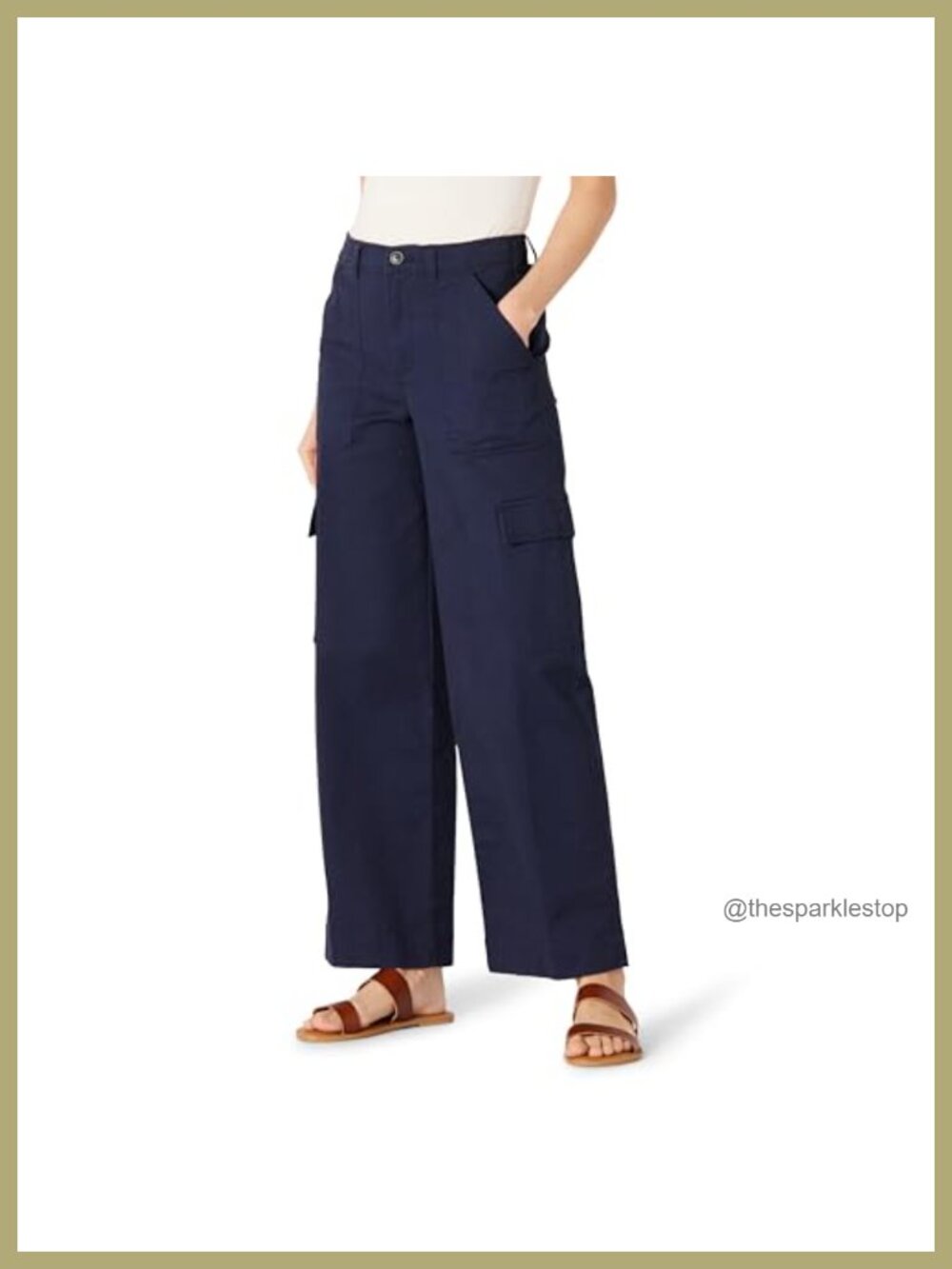 High-Rise Relaxed Fit Stretch Cotton Twill Cargo Pants
